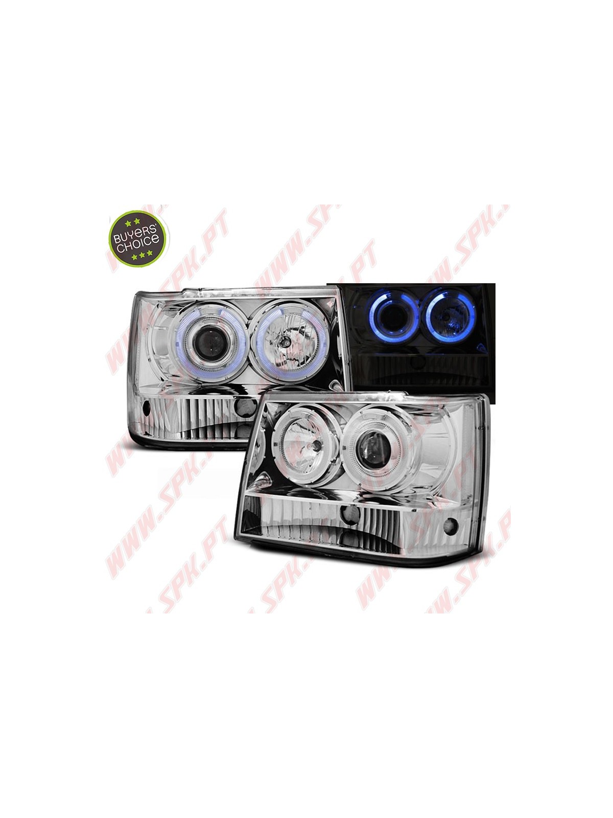 Faróis Angel Eyes / Chrome - Jeep Grand Cherokee ZJ (1993-1998)