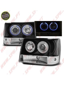 Faróis Angel Eyes / Black - Jeep Grand Cherokee ZJ (1993-1998)