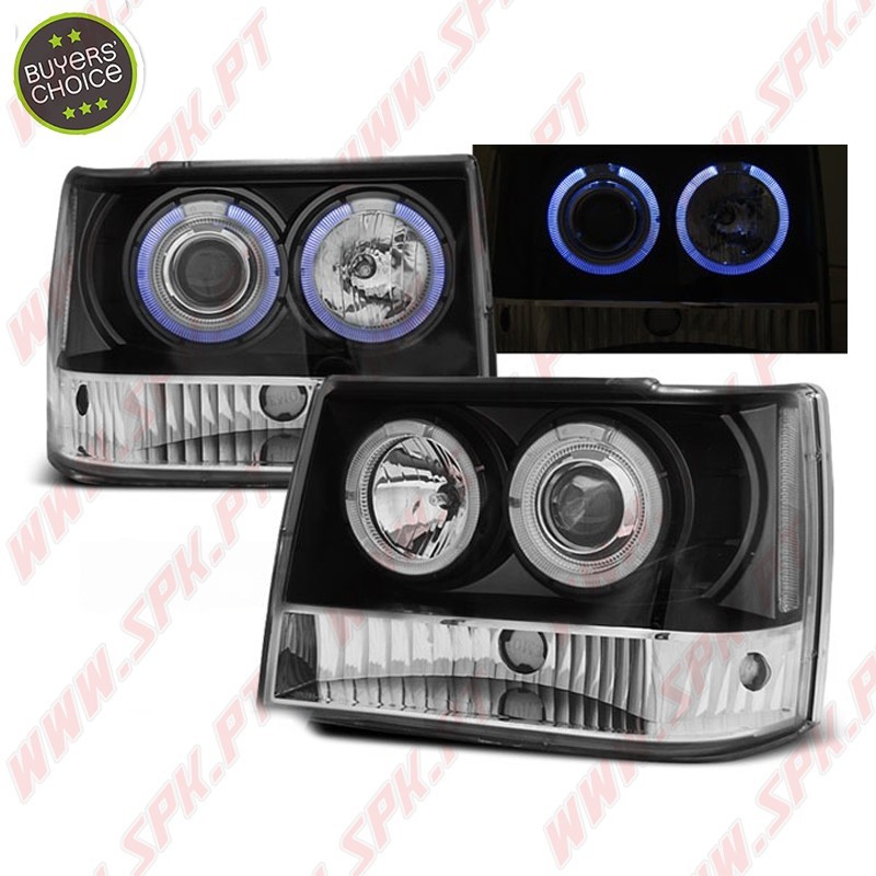 Faróis Angel Eyes / Black - Jeep Grand Cherokee ZJ (1993-1998)