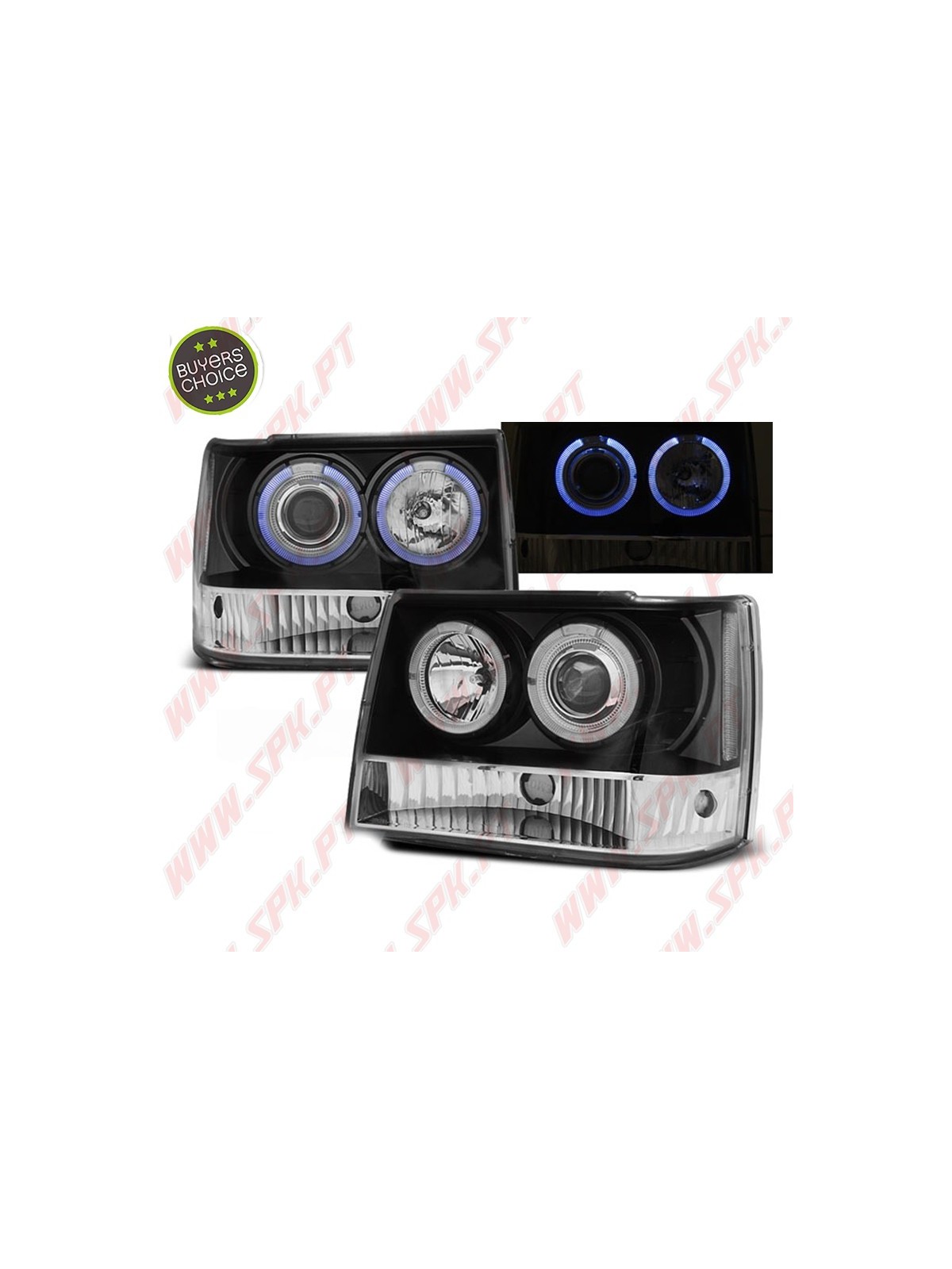 Faróis Angel Eyes / Black - Jeep Grand Cherokee ZJ (1993-1998)