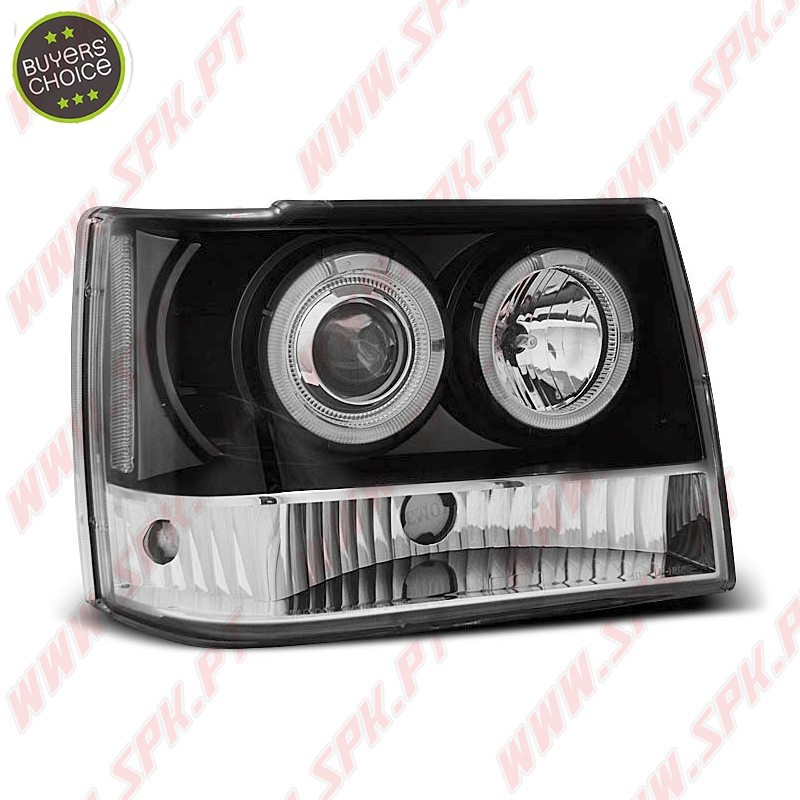 Faróis Angel Eyes / Black - Jeep Grand Cherokee ZJ (1993-1998)