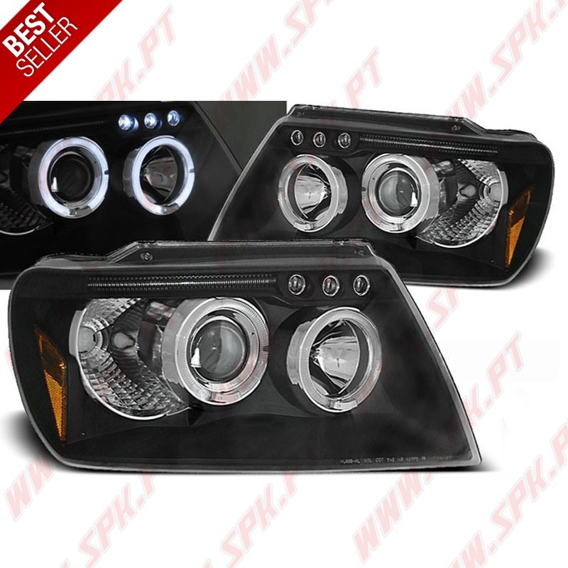 Faróis Angel Eyes / Black - Jeep Grand Cherokee WJ (1999-2005)