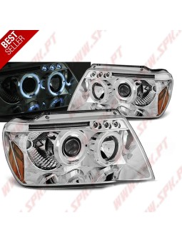 Faróis Angel Eyes / Chrome - Jeep Grand Cherokee WJ (1999-2005)