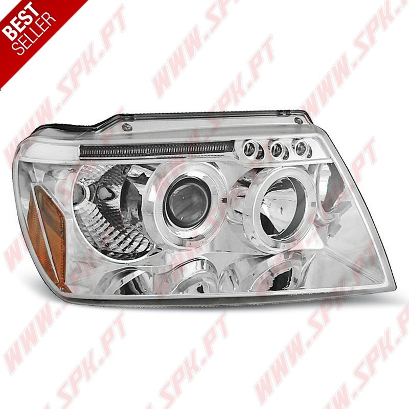 Faróis Angel Eyes / Chrome - Jeep Grand Cherokee WJ (1999-2005)
