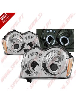 Faróis Angel Eyes / Chrome - Jeep Grand Cherokee WK (2005-2008)