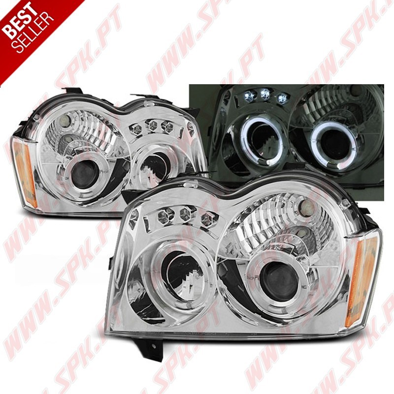 Faróis Angel Eyes / Chrome - Jeep Grand Cherokee WK (2005-2008)