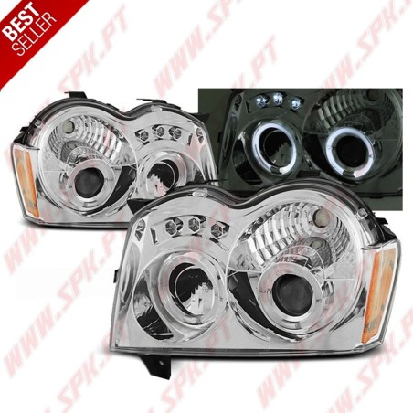 Faróis Angel Eyes / Chrome - Jeep Grand Cherokee WK (2005-2008)