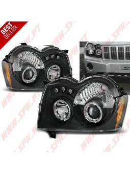 Faróis Angel Eyes / Black - Jeep Grand Cherokee WK (2005-2008)