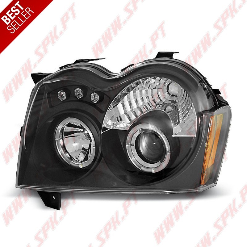 Faróis Angel Eyes / Black - Jeep Grand Cherokee WK (2005-2008)