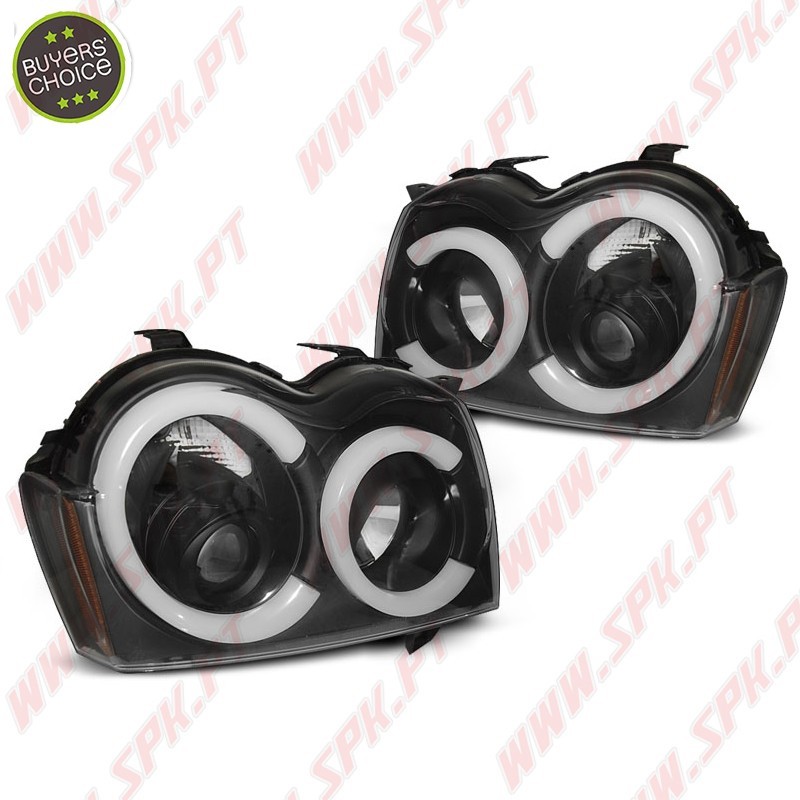 Faróis Tube Light / Black - Jeep Grand Cherokee WK (2005-2008)