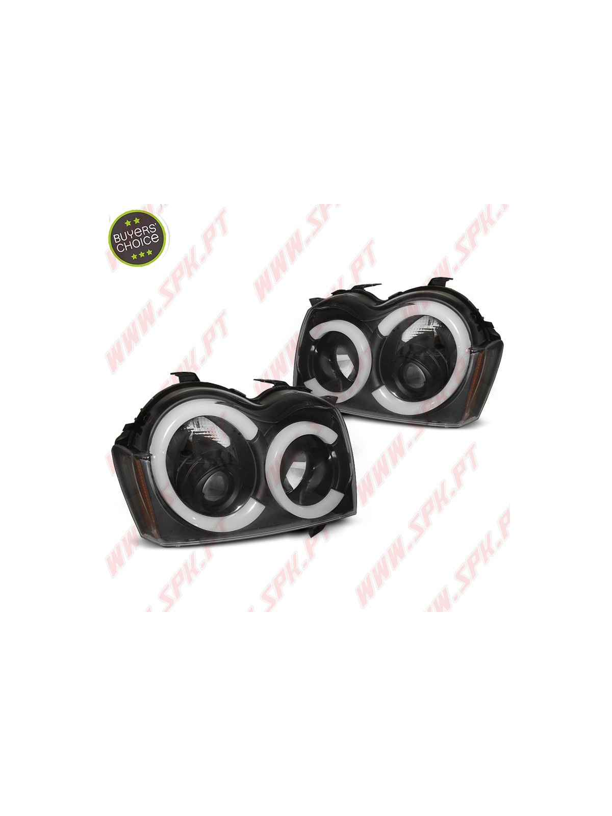 Faróis Tube Light / Black - Jeep Grand Cherokee WK (2005-2008)