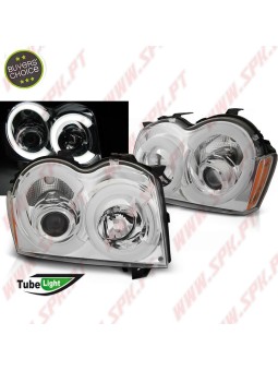 Faróis Tube Light / Chrome - Jeep Grand Cherokee WK (2005-2008)