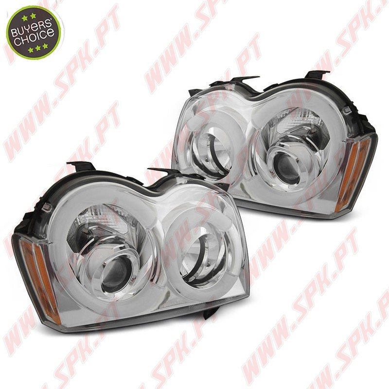 Faróis Tube Light / Chrome - Jeep Grand Cherokee WK (2005-2008)