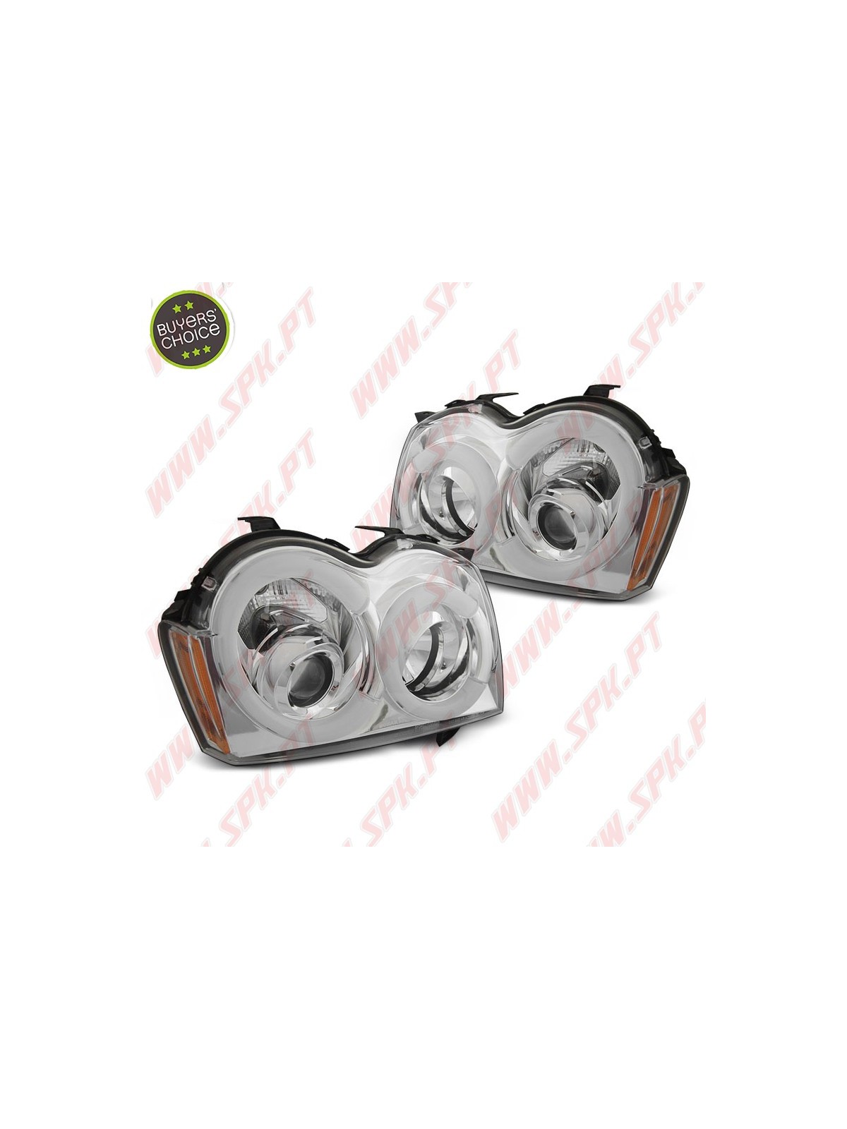 Faróis Tube Light / Chrome - Jeep Grand Cherokee WK (2005-2008)
