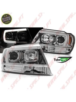 Faróis Tube Light / Chrome - Jeep Grand Cherokee WJ (1999-2005)