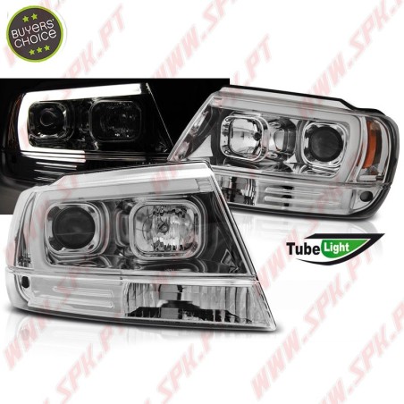 Faróis Tube Light / Chrome - Jeep Grand Cherokee WJ (1999-2005)