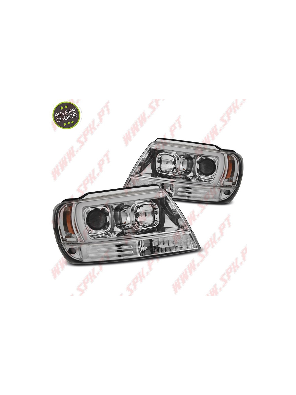 Faróis Tube Light / Chrome - Jeep Grand Cherokee WJ (1999-2005)