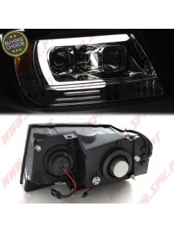 Faróis Tube Light / Black - Jeep Grand Cherokee WJ (1999-2005)