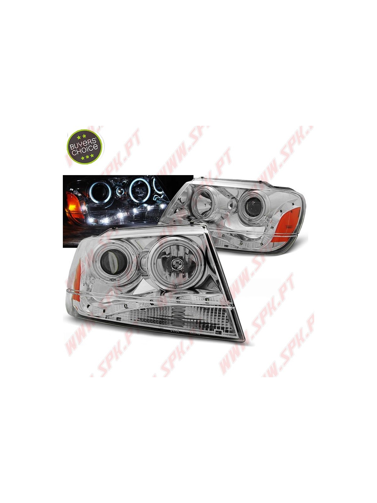 Faróis DayLight / Chrome - Jeep Grand Cherokee WJ (1999-2005)