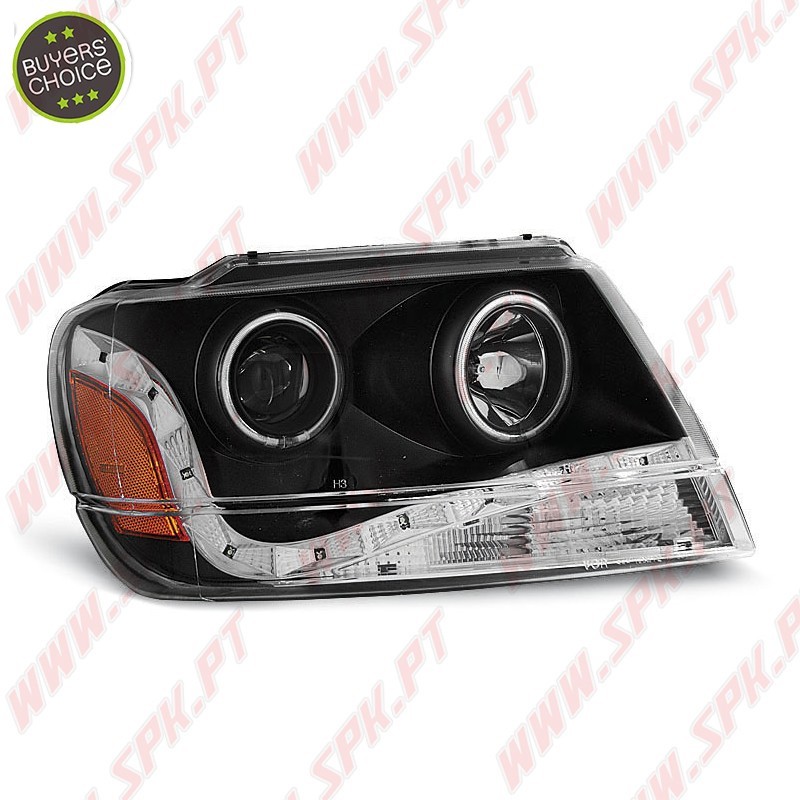 Faróis DayLight / Black - Jeep Grand Cherokee WJ (1999-2005)