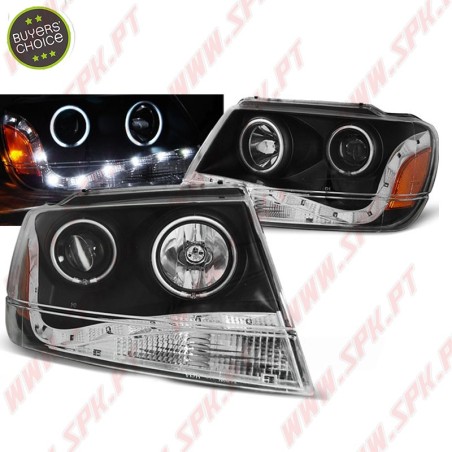 Faróis DayLight / Black - Jeep Grand Cherokee WJ (1999-2005)
