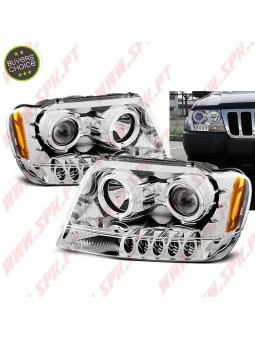Faróis Angel Eyes / Chrome - Jeep Grand Cherokee WJ (1999-2005)