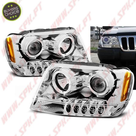Faróis Angel Eyes / Chrome - Jeep Grand Cherokee WJ (1999-2005)