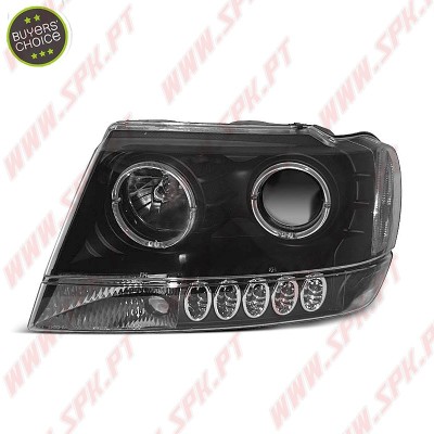 Faróis Angel Eyes / Black - Jeep Grand Cherokee WJ (1999-2005)