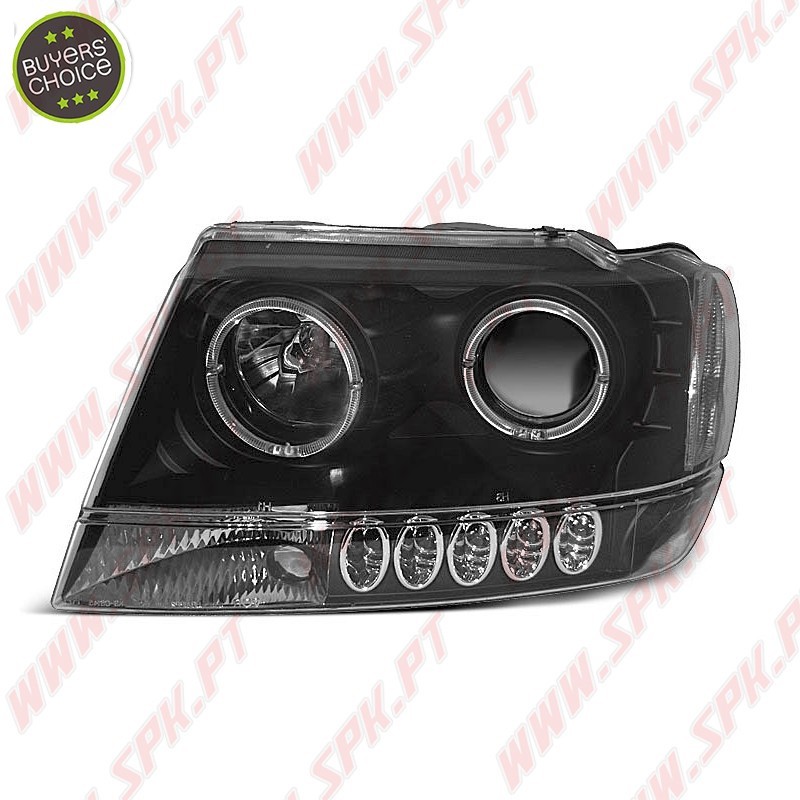 Faróis Angel Eyes / Black - Jeep Grand Cherokee WJ (1999-2005)