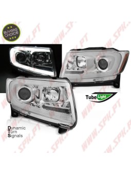 Faróis Tube Light Dynamic / Chrome - Jeep Grand Cherokee WK2 (2011-2013)
