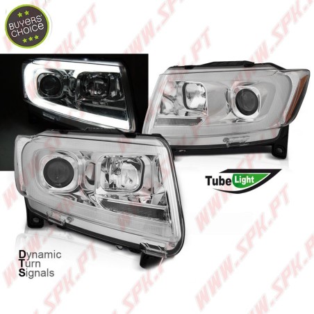 Faróis Tube Light Dynamic / Chrome - Jeep Grand Cherokee WK2 (2011-2013)