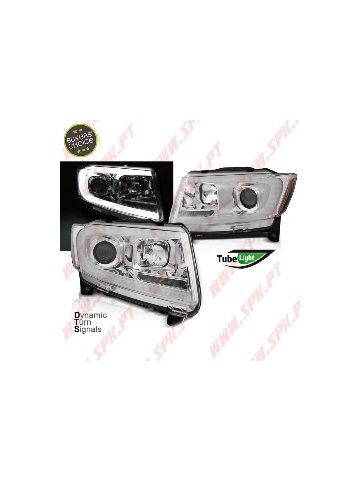 Faróis Tube Light Dynamic / Chrome - Jeep Grand Cherokee WK2 (2011-2013)