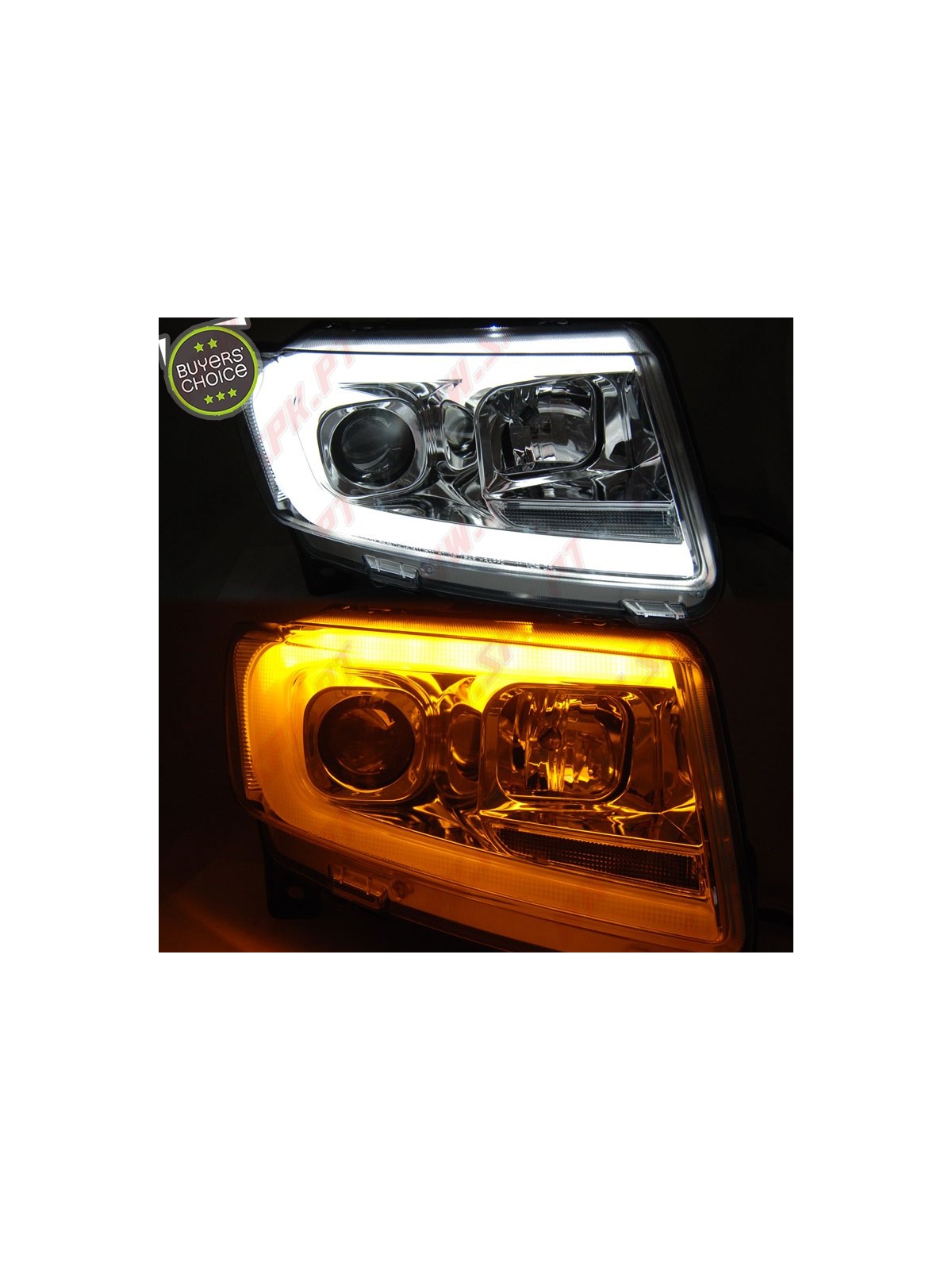 Faróis Tube Light Dynamic / Black - Jeep Grand Cherokee WK2 (2011-2013)