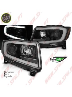 Faróis Tube Light Dynamic / Black - Jeep Grand Cherokee WK2 (2011-2013)