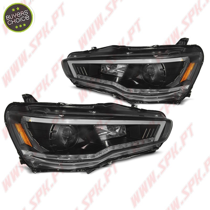 Faróis Tube Light Dynamic / Black - Mitsubishi Lancer 8 (2008-2016) Faróis Tube Light Dynamic / Black - Mitsubishi Lancer 8 (2008-2016)