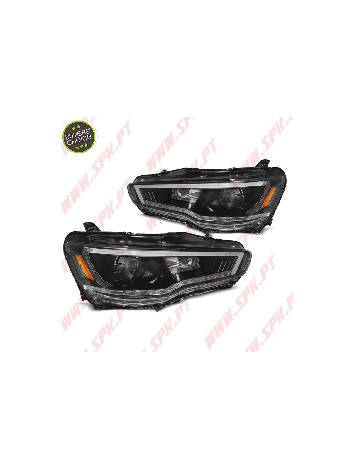 Faróis Tube Light Dynamic / Black - Mitsubishi Lancer 8 (2008-2016) Faróis Tube Light Dynamic / Black - Mitsubishi Lancer 8 (2008-2016)