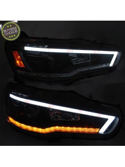 Faróis Tube Light Dynamic / Black - Mitsubishi Lancer 8 (2008-2016)