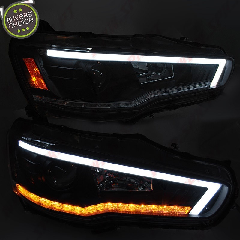Faróis Tube Light Dynamic / Black - Mitsubishi Lancer 8 (2008-2016) Faróis Tube Light Dynamic / Black - Mitsubishi Lancer 8 (2008-2016)
