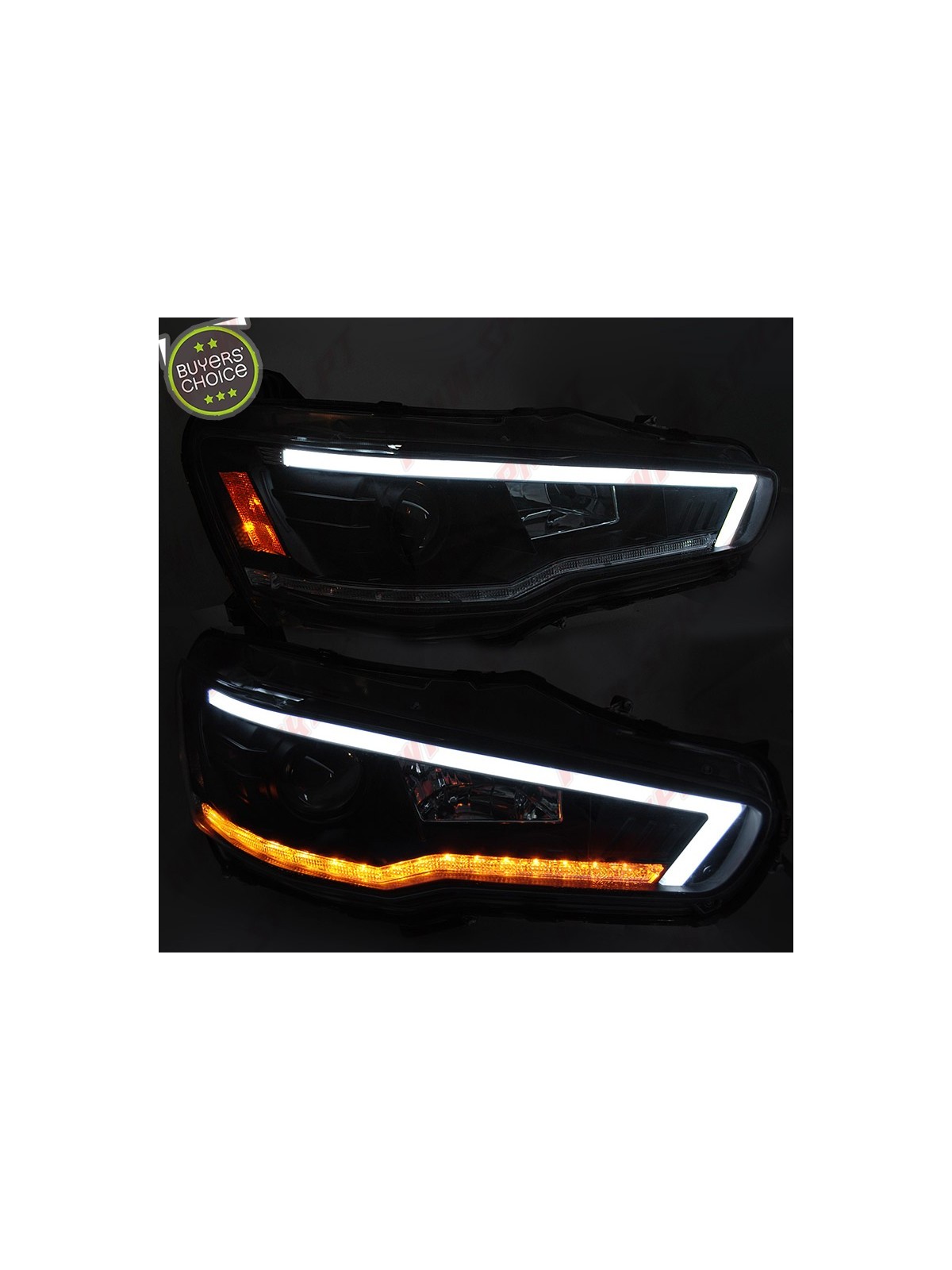 Faróis Tube Light Dynamic / Black - Mitsubishi Lancer 8 (2008-2016) Faróis Tube Light Dynamic / Black - Mitsubishi Lancer 8 (2008-2016)
