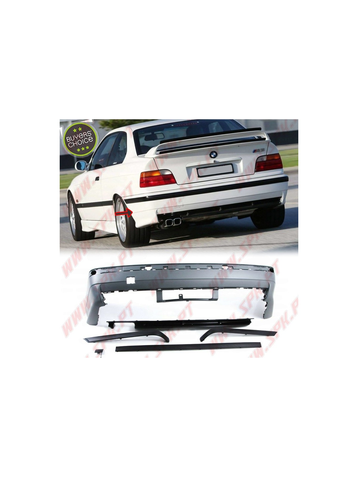 Para-Choques Traseiro Look M3 - BMW E36 (1990-1998)