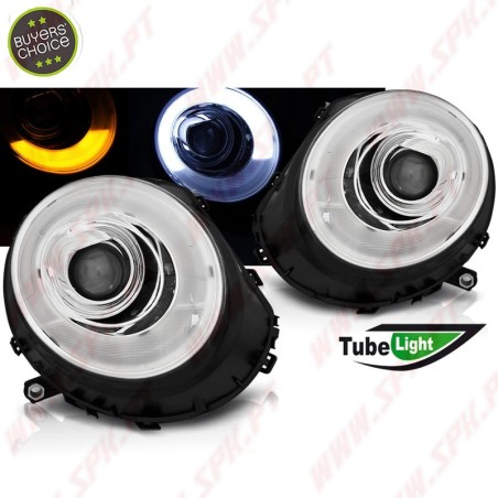 Faróis Tube Light / Chrome - Mini Cooper R56 / R57 (2006-2014)