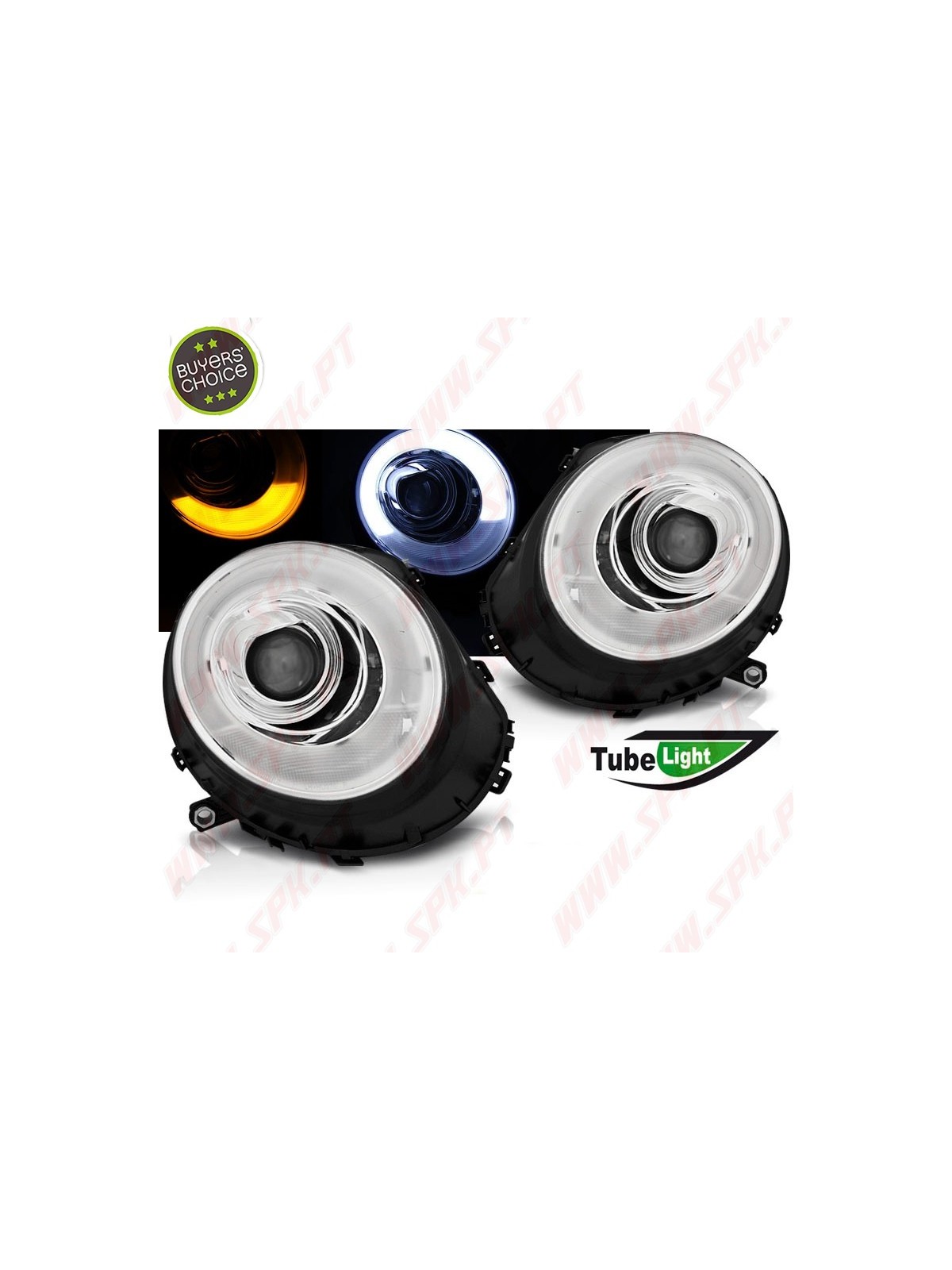 Faróis Tube Light / Chrome - Mini Cooper R56 / R57 (2006-2014)