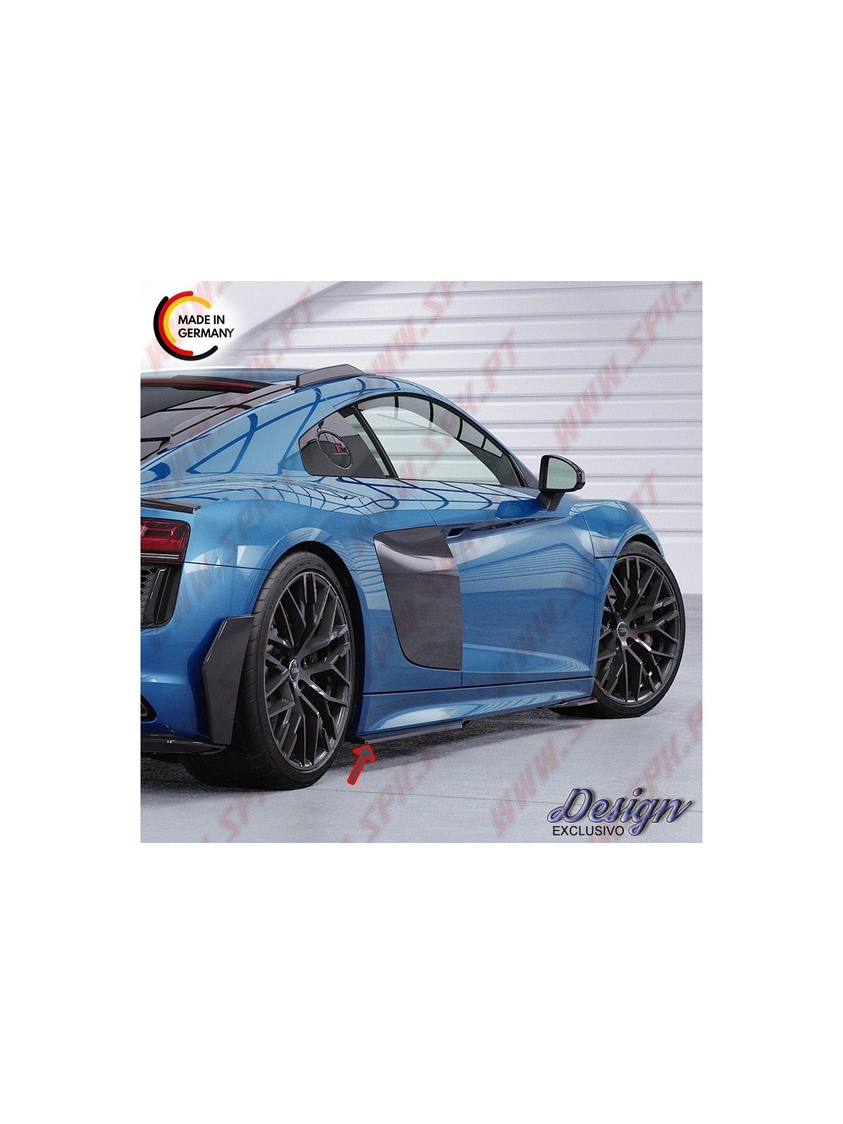 Extensão de Embaladeiras Laterais - Parte Traseira - Audi R8 4S Coupe (2015-2018)