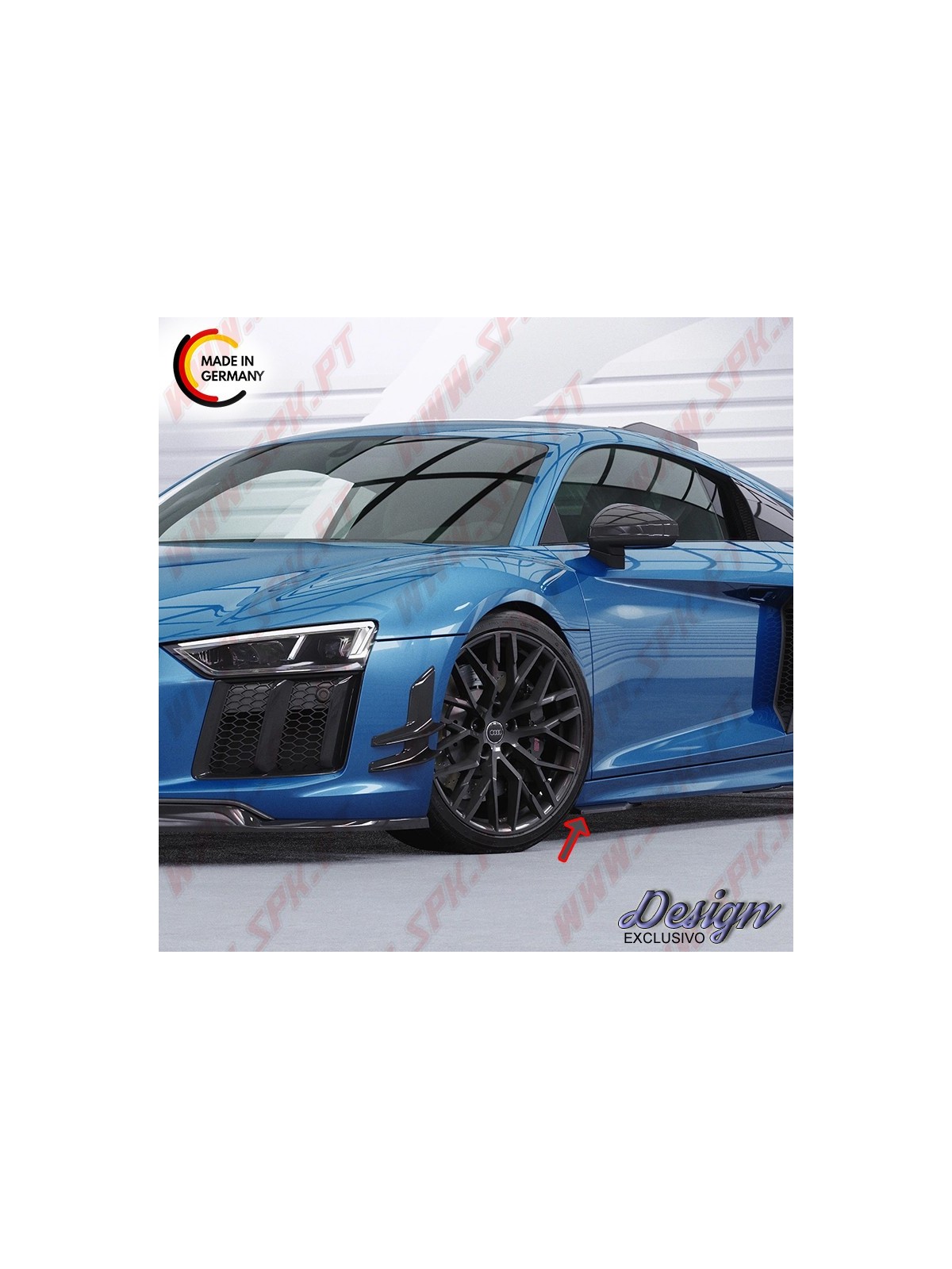 Extensão de Embaladeiras Laterais - Parte Frontal - Audi R8 4S Coupe (2015-2018)