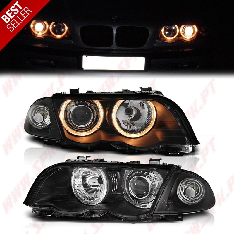 Faróis Angel Eyes - BMW E46 Sedan / Touring (1998-2001) Faróis Angel Eyes - BMW E46 Sedan / Touring (1998-2001)