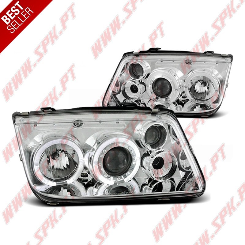 Faróis Angel Eyes / Chrome - VW Bora (1998-2005)