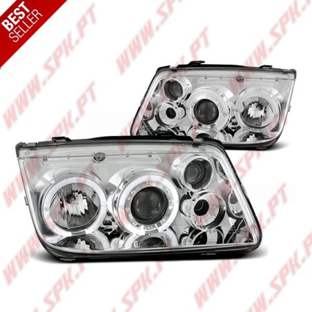 Faróis Angel Eyes / Chrome - VW Bora (1998-2005)