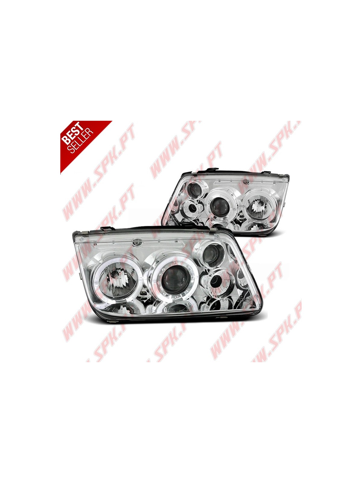 Faróis Angel Eyes / Chrome - VW Bora (1998-2005)