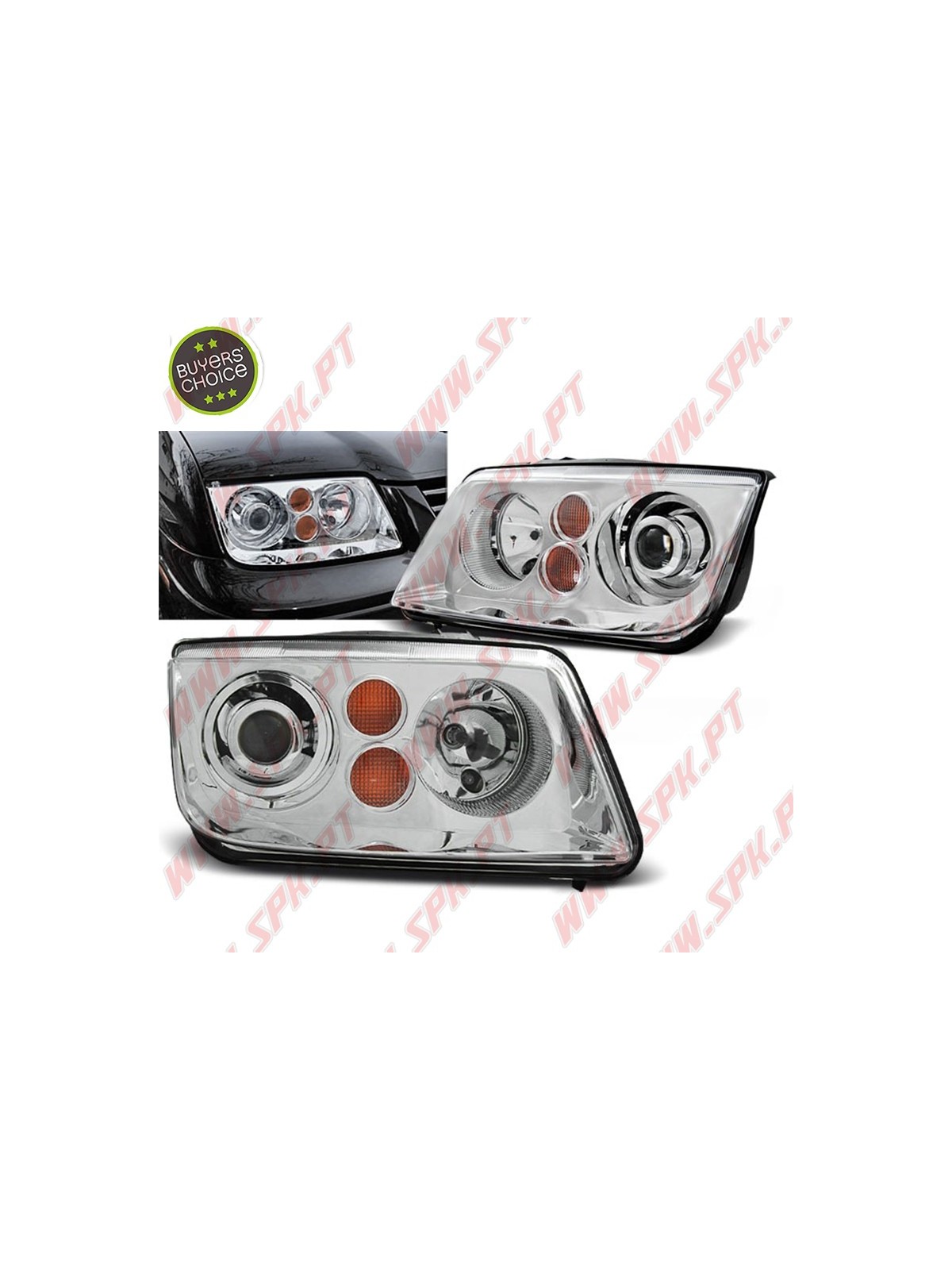 Faróis Look Cristal / Chrome - VW Bora (1998-2005)