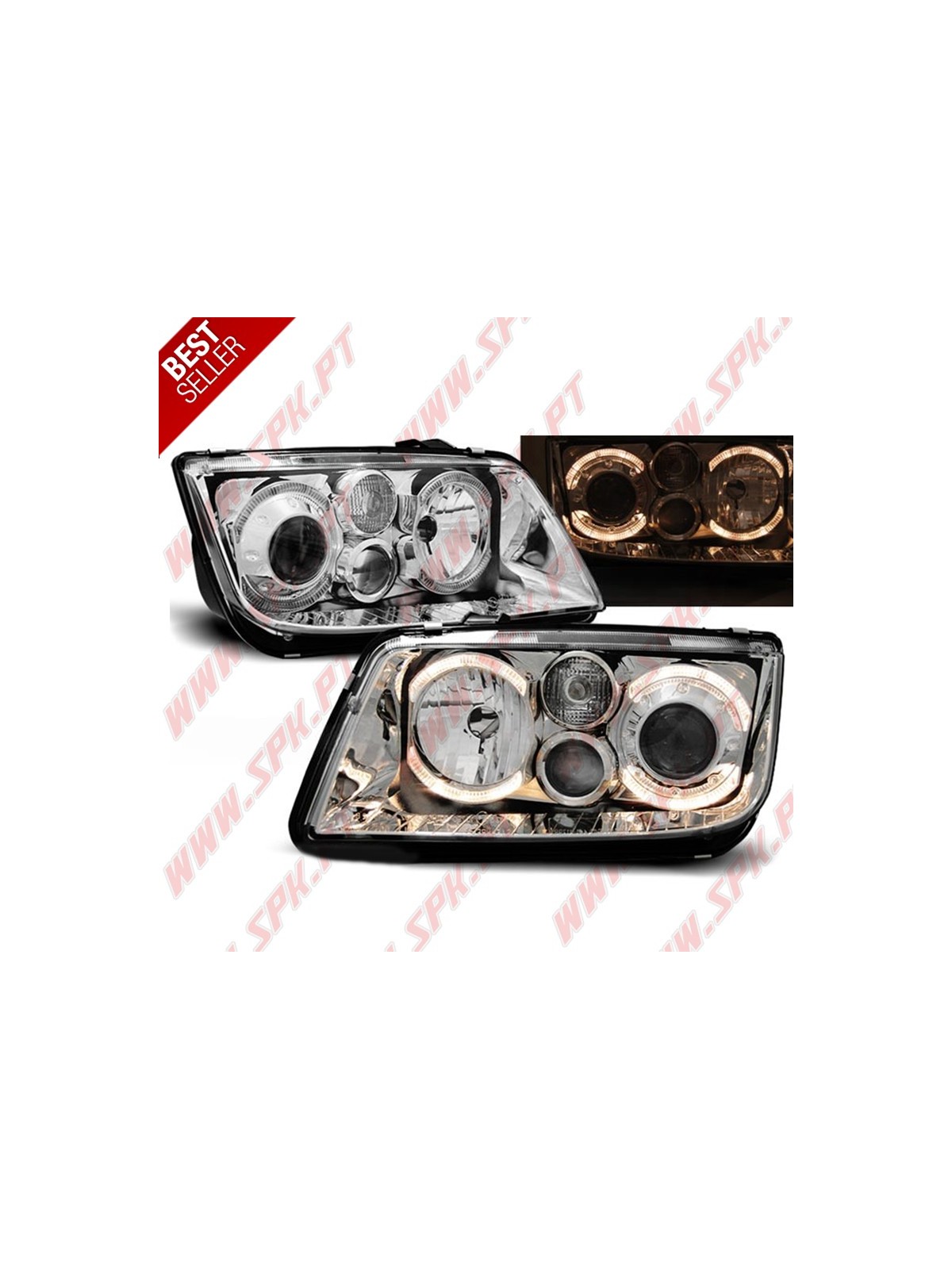 Faróis Angel Eyes II / Chrome - VW Bora (1998-2005) Faróis Angel Eyes II / Chrome - VW Bora (1998-2005)